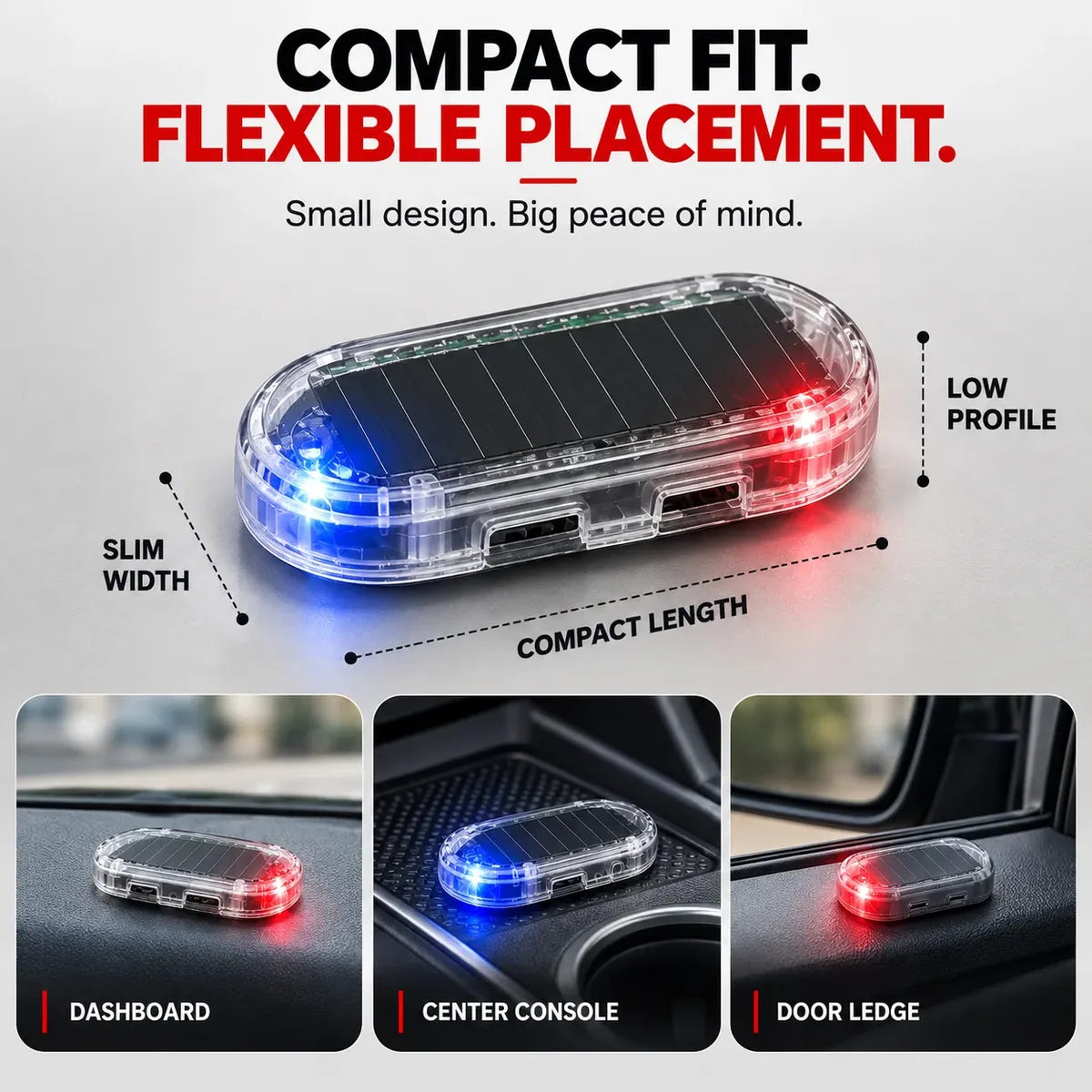 🔥Limited-Time Deal - Solar Car Security Warning Light-DIY Flashing Security Light for Vehicle Deterrence