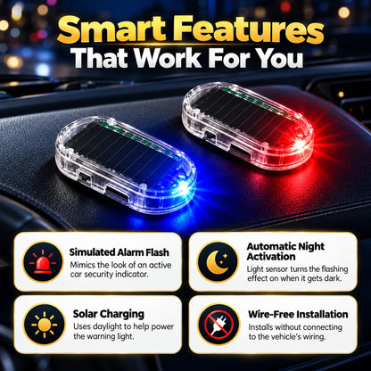 🔥Limited-Time Deal - Solar Car Security Warning Light-DIY Flashing Security Light for Vehicle Deterrence