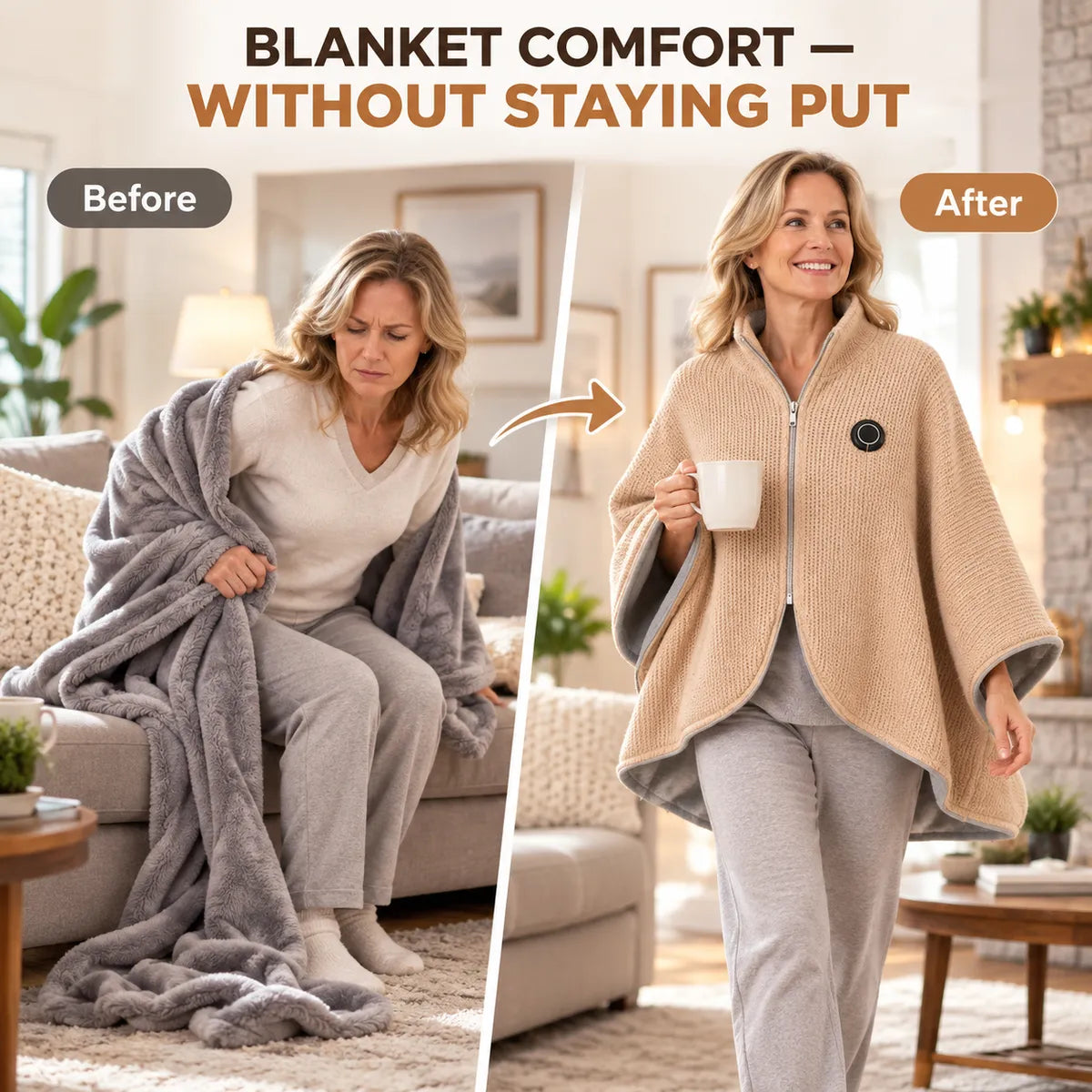 ⛄LIMITED-TIME 50% OFF‼️💞54K+ SOLD⭐🔥 USB HEATED WEARABLE SHAWL