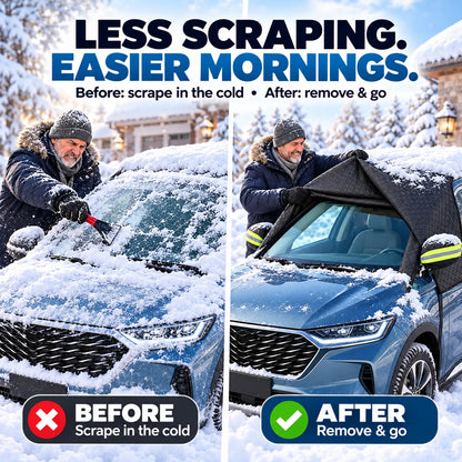🔥 40% OFF — 💞54K+ SOLD!🔥All-Season Windshield Snow Cover with Mirror Protection❄️