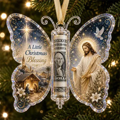 ⏰LAST DAY SALE 65% OFF！🦋💵 3D Embossed Butterfly Christmas Cash Gift Ornament – Holiday Money Holder Keepsake ✨