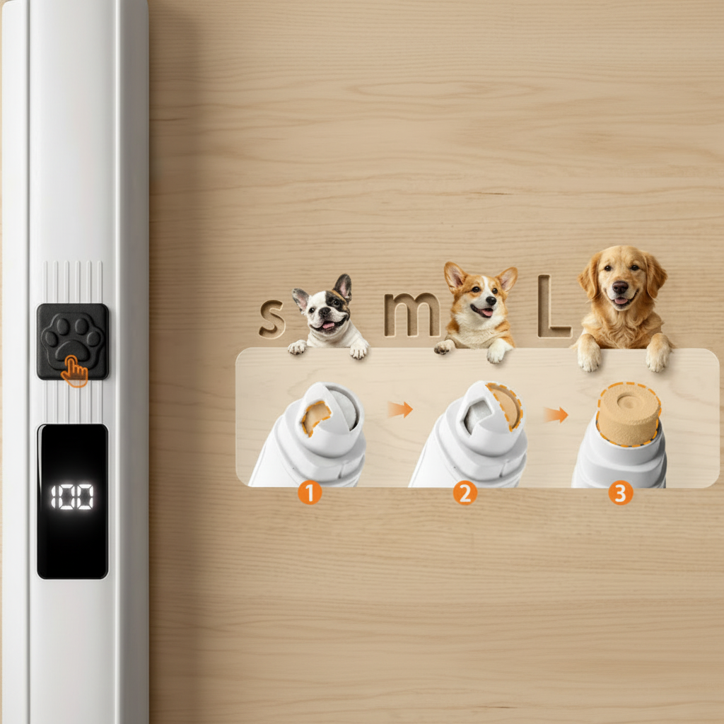 Electric Pet Nail Grinder - Enjoy Calmer, Easier Nail Trims Together 🐶