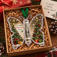 ⏰LAST DAY SALE 65% OFF！🦋💵 3D Embossed Butterfly Christmas Cash Gift Ornament – Holiday Money Holder Keepsake ✨