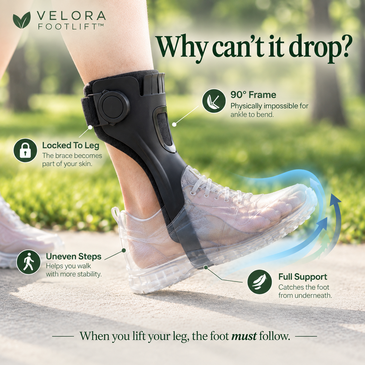VELORA FOOTLIFT™ — Foot Drop Support Brace