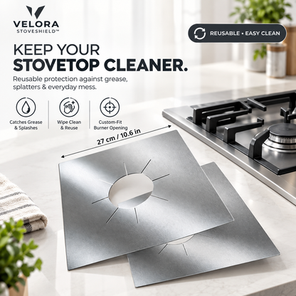 4-Piece Reusable Non-Stick Gas Stove Burner Covers – Heat-Resistant & Washable
