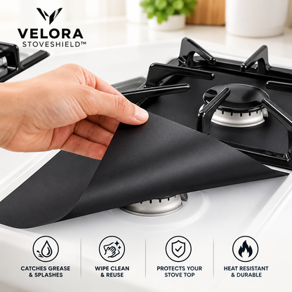 4-Piece Reusable Non-Stick Gas Stove Burner Covers – Heat-Resistant & Washable