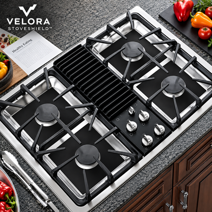 4-Piece Reusable Non-Stick Gas Stove Burner Covers – Heat-Resistant & Washable