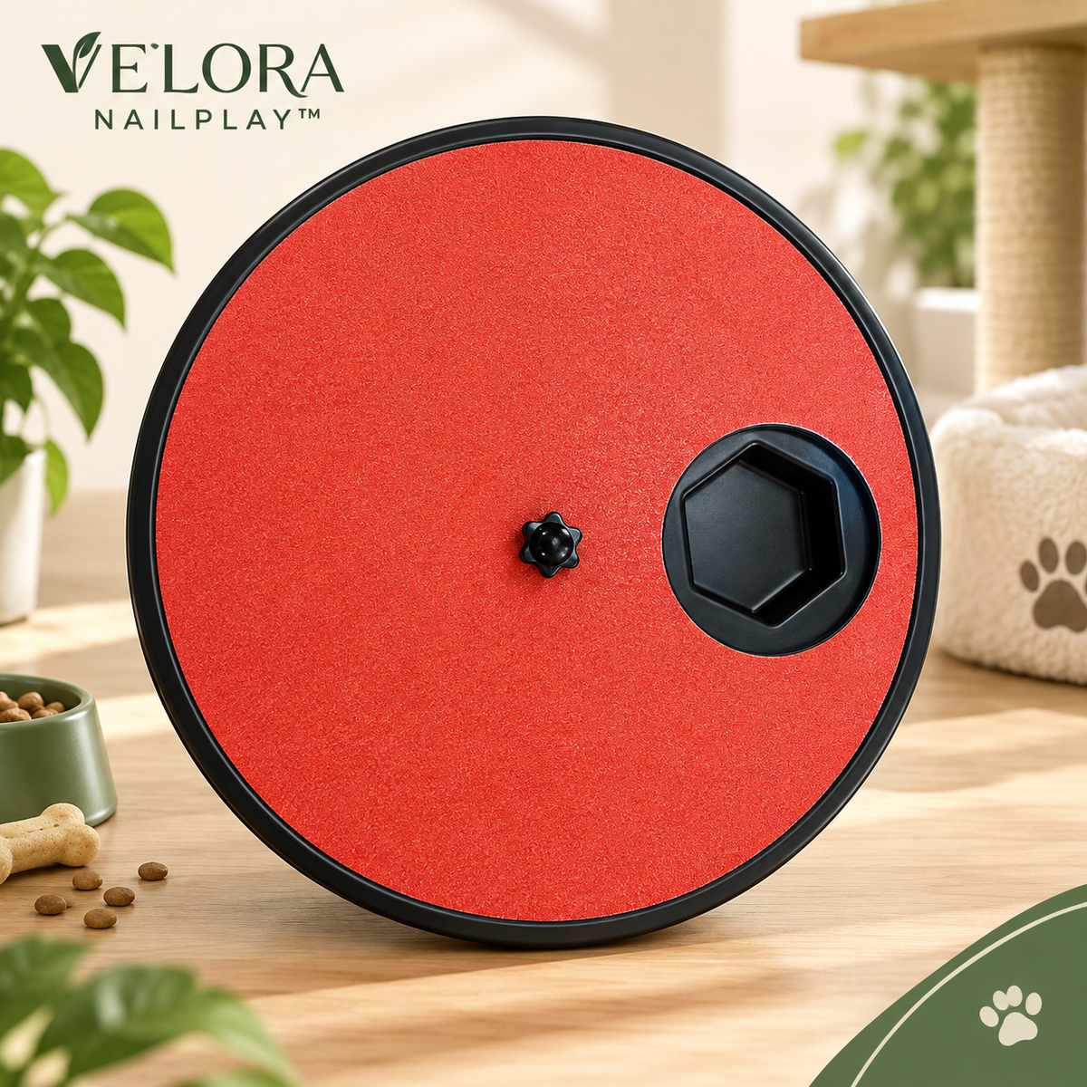 VELORA PAWSCRATCH™—Rotating Pet Nail Scratcher & Treat Board for Dogs & Cats