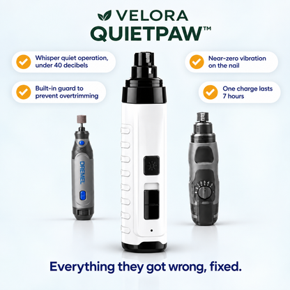 VELORA QUIETPAW™ Low-Noise Pet Nail Grinder