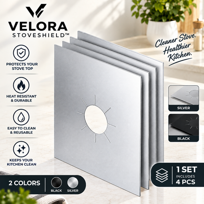 4-Piece Reusable Non-Stick Gas Stove Burner Covers – Heat-Resistant & Washable