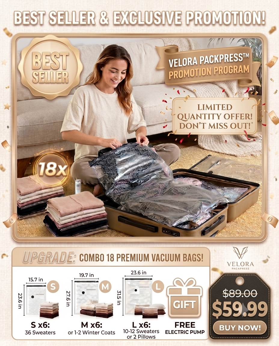 VELORA PACKPRESS™ - Compression Storage Vacuum Pump PRO Travel Set
