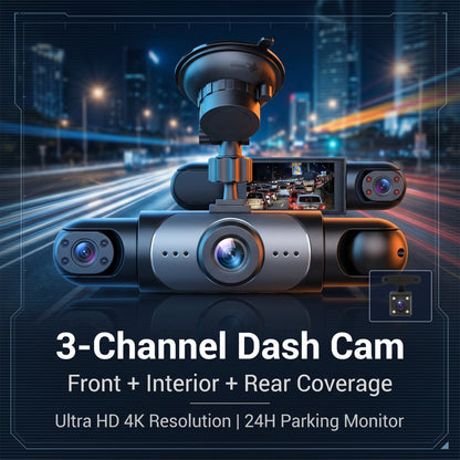 Full View Car Dashcam System - Equipped with a 64GB SD card + Free charging equipment