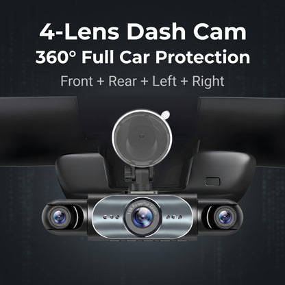 Full View Car Dashcam System - Equipped with a 64GB SD card + Free charging equipment