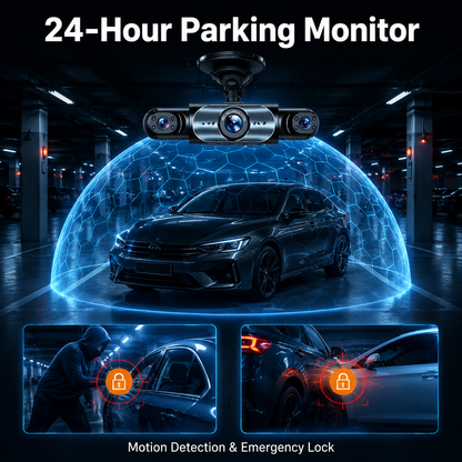 Full View Car Dashcam System - Equipped with a 64GB SD card + Free charging equipment