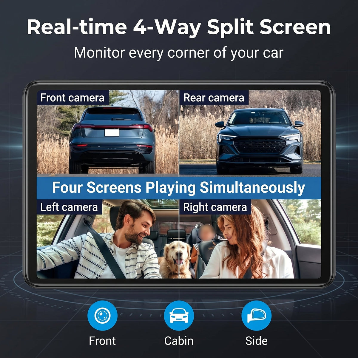 Full View Car Dashcam System - Equipped with a 64GB SD card + Free charging equipment