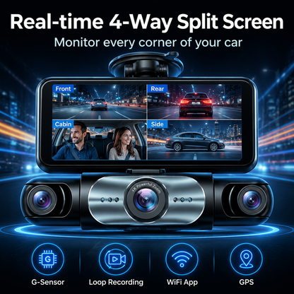 Full View Car Dashcam System - Equipped with a 64GB SD card + Free charging equipment