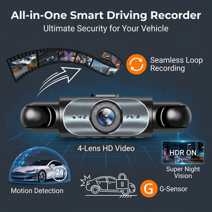 Full View Car Dashcam System - Equipped with a 64GB SD card + Free charging equipment